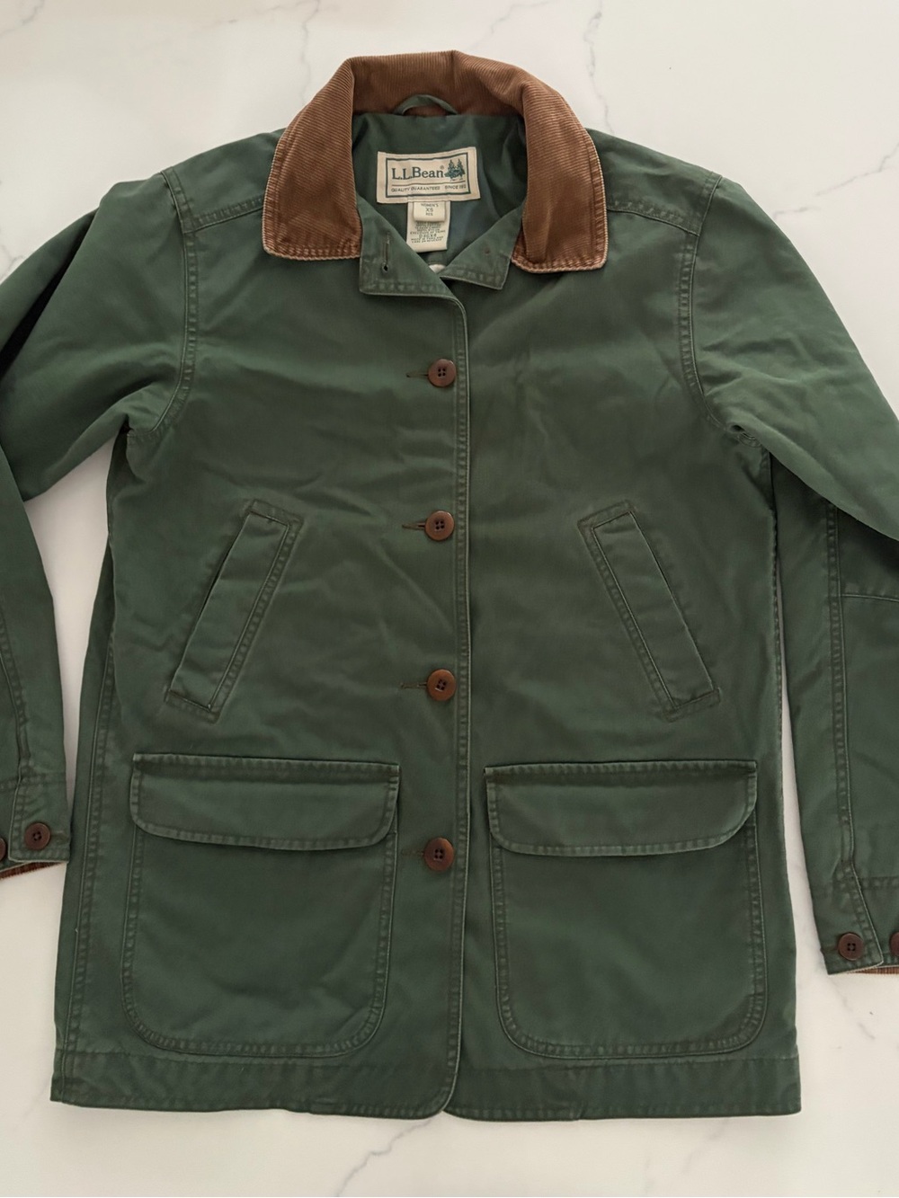VTG. LL Bean XS Adirondack Barn Chore Jacket Forest Green Like New